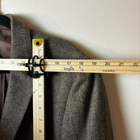 Mens‎ J Crew 44L Wool Blend Herringbone Blazer Sport Jacket Brown Two Button - Picture 7 of 13